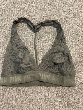 PINK Victoria's Secret Olive Green Lace Bralette